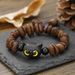 New Chinese Style Handmade Natural Real Coffee Bean Bracelet Elastic Sandalwood Coconut Chips Wood Splicing Woven Hand Jewelry Bracelet For Women_ipsvogv.com