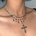 Original Gothic Tassel Cross Pendant Crystal Chain Necklace Female European And American Exaggerated Retro Personality Net Red Jewelry_ipsvogv.com