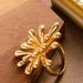 Exaggerated, Fashionable, High Street Style, Personalized Floral Bud Ring With An Open Mouth Design That Does Not Fade_ipsvogv.com