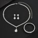 2024 Evening Banquet Jewelry Three-Piece Wedding Women's Necklace Earrings Bracelet Set_ipsvogv.com