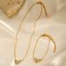 Gold Plated Zircon Clavicle Necklace For Women - Elegant Stainless Steel Chain With Micro Inlaid Stones_ipsvogv.com