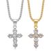 Fashion New Trend Jewelry Titanium Steel Inlaid With 3A Zircon Korean Style Crystal Clear Fat Cross Pendant_ipsvogv.com