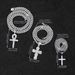 Fashionable And Unique Eye Horus Ankh Cross Necklace With Three Layers Of Full Diamond Hip-Hop Cuban Chain_ipsvogv.com