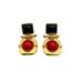 Wind Natural Red Black Agate Brass Plated True Gold Light Luxury Silver Needle Earrings_ipsvogv.com