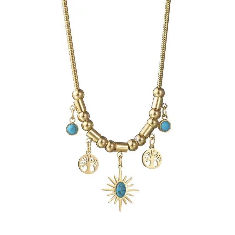 Turquoise Pendant Necklace, Women's Niche Jewelry, Fashionable, Light Luxury, High-end Accessories_ipsvogv.com