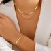 Metal Snake Bone Chain Bracelet Necklace Set Europe, America, 2025 Spring Simple Fashion Matching Clothes Accessories Combination_ipsvogv.com