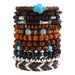 New Handmade Beaded Bracelet Set Men's Retro Wooden Bead Elastic Bracelet Coconut Shell Bracelet_ipsvogv.com
