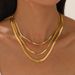 Stainless Steel Clavicle Chain - 2MM & 5MM Flat Snake Chain Necklace For Women_ipsvogv.com