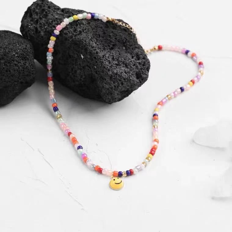 Versatile Colorful Beaded Necklace For Women With Light Luxury High Sense, Small And Popular Design, Internet Celebrity_ipsvogv.com