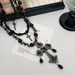 Gothic Punk Style Multi Layered Cross Beaded Necklace Female Long Fashion Hot Girl Clavicle Chain_ipsvogv.com
