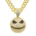 Men's New Full Diamond Ball Star Ghost Face Monster Pendant Necklace Hip Hop Exaggerated Large Gold Collar Chain_ipsvogv.com