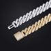 14mm Copper Inlaid 2 Row Zircon Rhombus Cuban Chain Hip Hop Street Style Bracelet For Men_ipsvogv.com