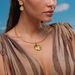 Hot Sale INS Gold Plated Titanium Steel Button Tai Chi Earrings, Collar And Necklace_ipsvogv.com