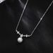 999 Pure Silver Floral Pearl Necklace, Women's French Style Small Fragrance Elegant Temperament, Collarbone Chain Simple_ipsvogv.com