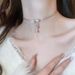 bow Studded Zircon With ! Diamond Tassel Collar, Fashionable, Light Luxurious, High-end, Elegant Necklaces, Niche And_ipsvogv.com