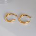 Unisex Fashionable Gold Plated Titanium Steel Retro Exquisite Lava C Hoop Earrings_ipsvogv.com