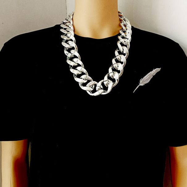 Hip Hop CCB Exaggerated Large Chain Plastic Simulation Gold Necklace Personalized Performance Props_ipsvogv.com