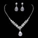 High end bridal jewelry set, cocktail party elegant necklace, earrings and bracelet four piece set, evening dress, dinner bag and clutch bag_ipsvogv.com