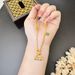 Vietnamese Sand Gold Flower Lock Bell Sweater Necklace With A Long-lasting Design That Never Fades, Antique Enamel_ipsvogv.com