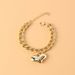 Jewelry Alloy Peach Heart Pendant T Shaped Opening Double Layer Bracelet Temperament Cold Style Hand Jewelry_ipsvogv.com
