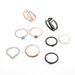 Instagram's New Geometric Five Pointed Star Heart Three Color 9-piece Set Ring_ipsvogv.com