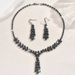 Women’s Jewelry Set Fashion Fashion Trend Zircon Luxury Necklace Earrings Set Ins Black Wheat Ear Set Live Broadcast_ipsvogv.com