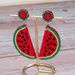 1 Pair Vacation Tropical Fruit Watermelon Beaded Fruit Beaded Nonwoven Glass Drop Earrings_ipsvogv.com