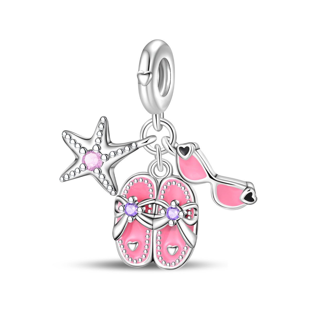 Women's Jewelry Travel Style Summer Cocktail Bag Charm Beads DIY Jewelry Accessories Bracelet Copper Plated Silver_ipsvogv.com
