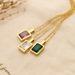 Women's Jewelry Luxury Small Square Colored Zirconium Necklace Rock Sugar Square Brick Fine Titanium Steel Plated K Real Gold Necklace Clavicle Chain_ipsvogv.com