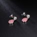 New Luxury Jewelry Accessories Rose Quartz Gem Earrings French Romantic S925 Silver Inlaid Natural Colored Gem Earrings_ipsvogv.com