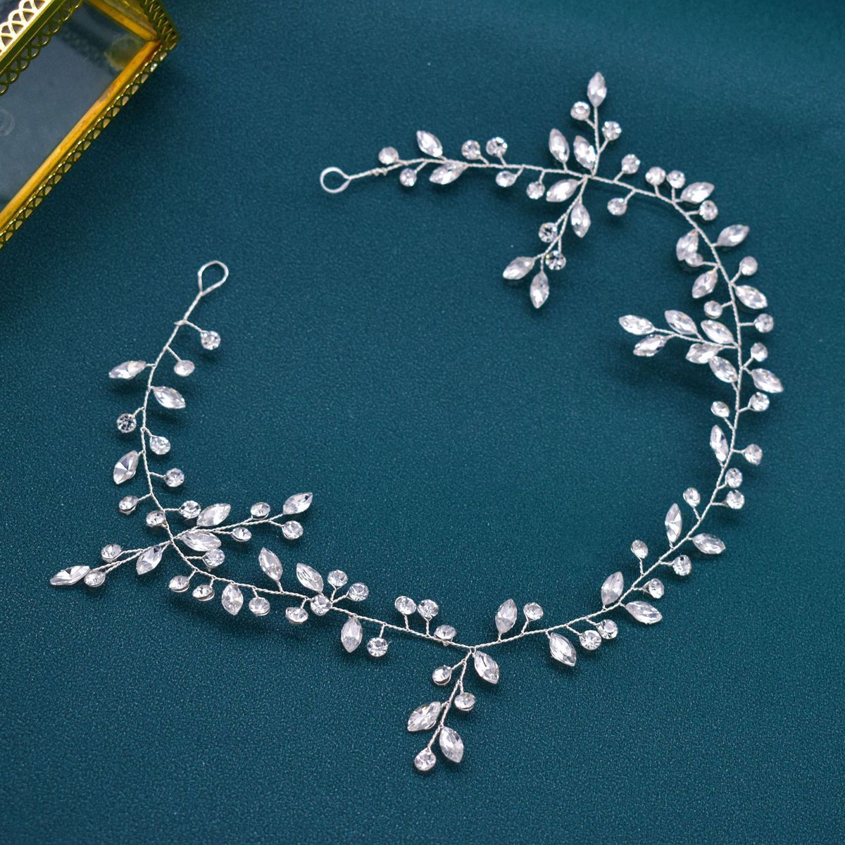 Rhinestone Long Hair Band Hand Twisted Bendable Headdress Headband Diamond Wedding Party Accessories_ipsvogv.com