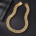 20mm Cuban Chain With Diamonds, Explosive Style, Bold Luxury, Double Row Diamond Alloy Hip-Hop Necklace_ipsvogv.com
