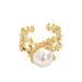 New niche style women's plain with personalized inlay of large pearls, high-end design and open ring_ipsvogv.com