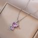 Micro-inlaid Diamond cute kitten necklace girl titanium steel non-fading South Korea fashion trendy all-match fresh_ipsvogv.com