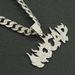 Hip Hop Cool Full Diamond Men's Necklace Flame Letter Pendant Nightclub Rap Singer Cuban Chain Accessories_ipsvogv.com