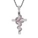 Ins necklace men's retro green cross snake pendant personality creative copper micro inlaid zircon hip hop jewelry_ipsvogv.com