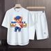 Men's Clothing 2024 Waffle Casual Summer Suit Men's Loose Teen Short sleeved T shirt Shorts Handsome Two piece Suit_ipsvogv.com
