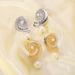 12627 Beach Fashion Pearl Conch Metal with Simple and Versatile Style, Summer Vacation Style Earrings_ipsvogv.com