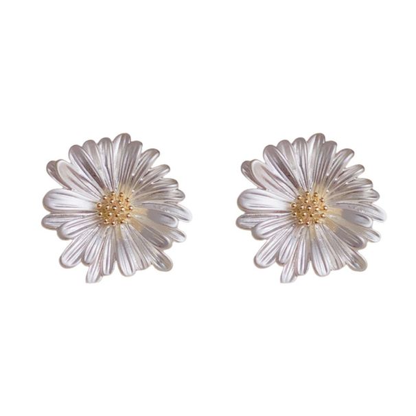 S Silver Needle Fashion Sweet Versatile Metal Daisy For Women Niche Simple Light Luxury Design Sense Earrings_ipsvogv.com