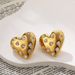 Unisex Simple And Versatile Stainless Steel Plated Gold Diamond Heart Shaped Zircon Earrings_ipsvogv.com
