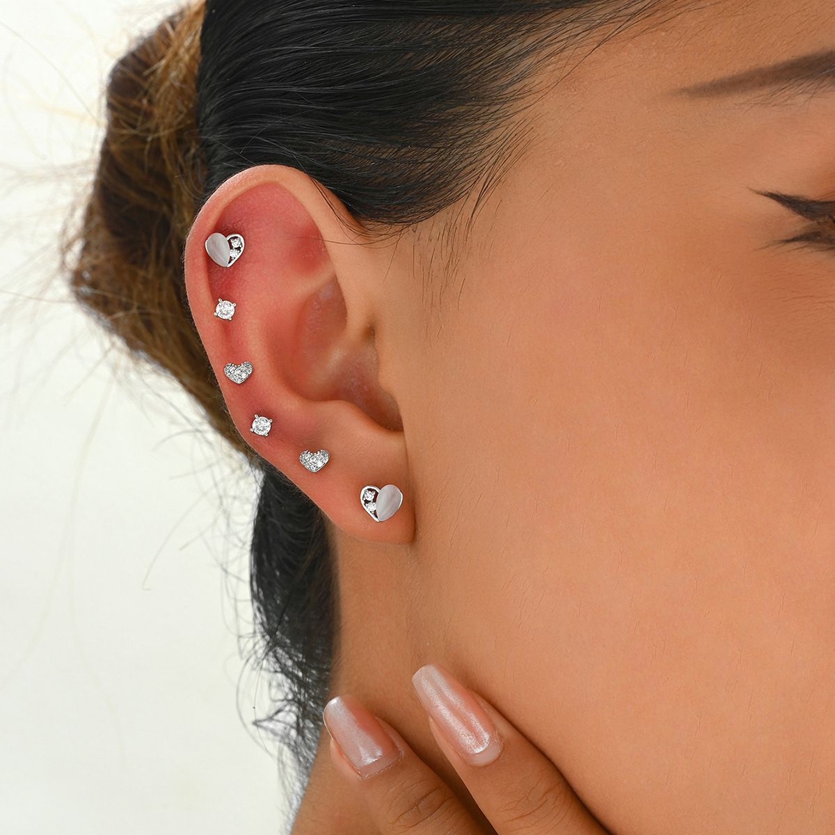 Sweet and fresh Korean version women's forest set, niche love bow design, high-end feeling earrings_ipsvogv.com