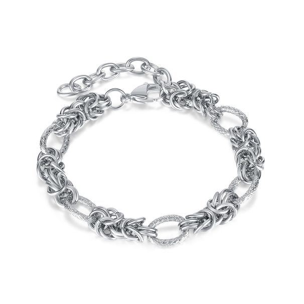 Women's Jewelry Fashion Stainless Steel Bracelet Personality Retro Geometric Splicing Chain Titanium Steel Jewelry_ipsvogv.com