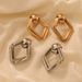 Fashion High-end Jewelry Niche Geometric Prismatic Iron Tube Gold-plated Twist Earrings_ipsvogv.com