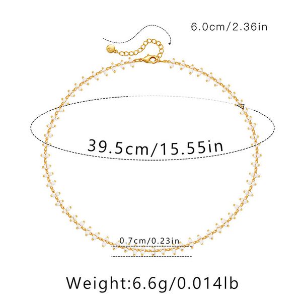 Clavicle chain small daisy necklace small multi pamine colorful beads Bohemian oil drop holiday style retro necklace_ipsvogv.com