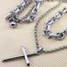 8.5mm & 4mm Width Cross Pendant Double Necklace Stainless Steel Tone for Mens Womens_ipsvogv.com