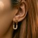 Metal U shaped earrings stitching design personality earrings inlaid with zircon temperament paper clip copper plated with K real gold_ipsvogv.com