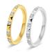 Women's Jewelry Stainless Steel Small Fragrance Style 2MM Wide K Gold Pyramid Diamond Ring Jewelry Accessories_ipsvogv.com