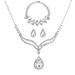 Women's Wedding Jewelry Set - Elegant Zircon Clavicle Necklace & Earrings Bracelet (Bridal, Evening Party, 16-18 Inch Chain, Luxury Gift Box)_ipsvogv.com