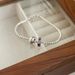 S Sterling Silver Letter Colored Diamond Double Circular For Women's Fashion, Light Luxury, Simple And Versatile,_ipsvogv.com