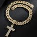 Cuban cross chain street hip hop sweater decoration pendant luxury alloy full diamond necklace pendant jewelry_ipsvogv.com